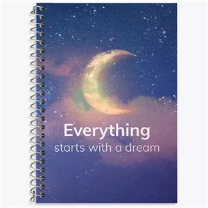 دفتر لغت 50 برگ خندالو طرح Everything Starts With A Dream