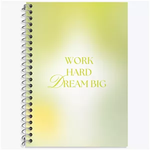 دفتر زبان سه خط 50 برگ خندالو طرح Work Hard Dream Big