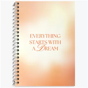 دفتر زبان دو خط 50 برگ خندالو طرح Everything Starts With A Dream