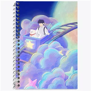 دفتر زبان دو خط 50 برگ خندالو طرح قطار رویا