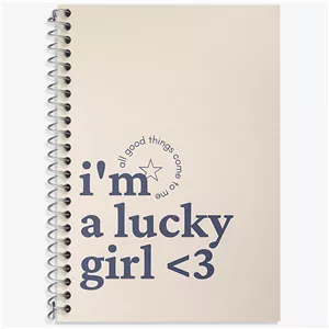 دفتر زبان سه خط 50 برگ خندالو طرح I'm A Lucky girl