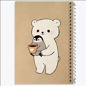 دفتر نقاشی 100 برگ خندالو طرح خرس و پنگوئن کیوت
