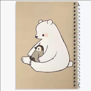 دفتر نقاشی 100 برگ خندالو طرح خرس و پنگوئن کیوت