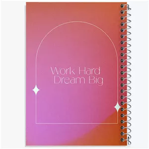 دفتر طراحی 100 برگ خندالو طرح Work Hard Dream Big