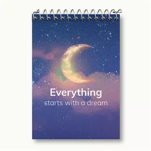 دفتر یادداشت خندالو طرح Everything Starts With A Dream