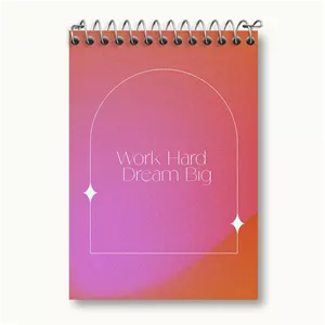 دفتر یادداشت خندالو طرح Work Hard Dream Big