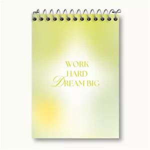 دفتر یادداشت خندالو طرح Work Hard Dream Big