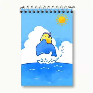 دفتر یادداشت خندالو طرح دلفین و جوجه کیوت