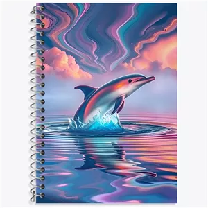 دفتر زبان دو خط 50 برگ خندالو طرح دلفین