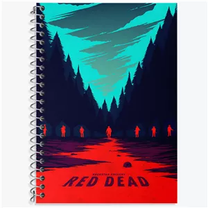 دفتر زبان سه خط 50 برگ خندالو طرح رد دد (Red Dead)