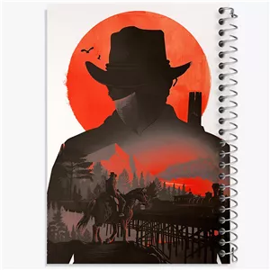 دفتر شطرنجی 50 برگ خندالو طرح رد دد (Red Dead)