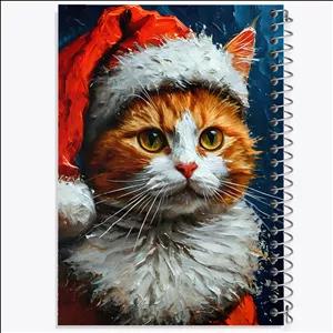 دفتر نقاشی 100 برگ خندالو طرح گربه و کریسمس