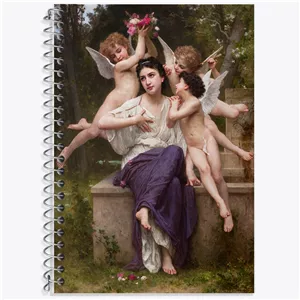 دفتر زبان دو خط 50 برگ خندالو طرح نقاشی رویای بهار اثر ویلیام آدولف بوگرو