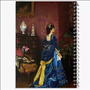 دفتر طراحی 100 برگ خندالو طرح نقاشی لباس آبی اثر آگوست تولموش