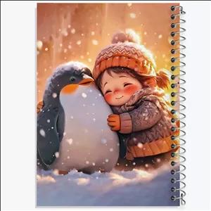 دفتر نقاشی 50 برگ خندالو طرح دختر و پنگوئن