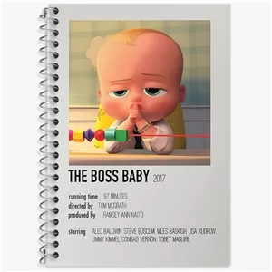 دفتر زبان سه خط 50 برگ خندالو طرح بچه رئیس (The Boss Baby)