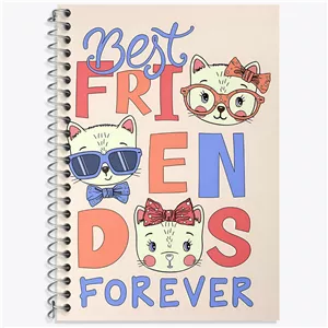 دفتر زبان دو خط 50 برگ خندالو طرح Best Friendos Forever