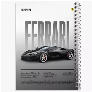 دفتر لیست خرید 50 برگ خندالو طرح فراری (Ferrari La Ferrari Black 2015)