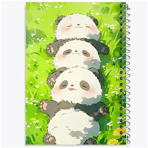 دفتر شطرنجی 100 برگ خندالو طرح پاندا های بامزه