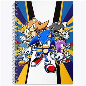 دفتر زبان دو خط 50 برگ خندالو طرح سونیک (Sonic)