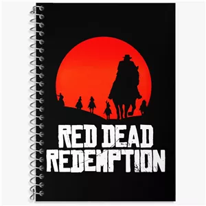دفتر زبان دو خط 50 برگ خندالو طرح رد دد (Red Dead)