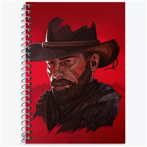 دفتر زبان سه خط 50 برگ خندالو طرح رد دد (Red Dead)