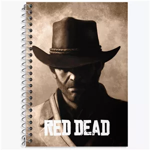 دفتر زبان سه خط 50 برگ خندالو طرح رد دد (Red Dead)