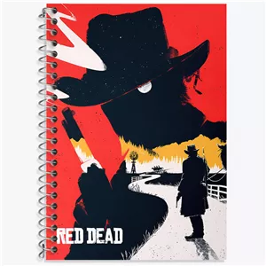 دفتر زبان دو خط 50 برگ خندالو طرح رد دد (Red Dead)