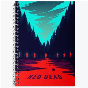 دفتر زبان سه خط 50 برگ خندالو طرح رد دد (Red Dead)