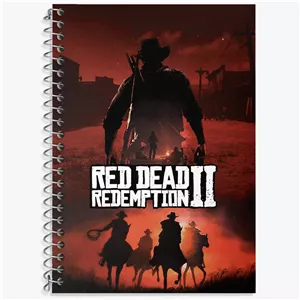 دفتر زبان سه خط 50 برگ خندالو طرح رد دد (Red Dead)