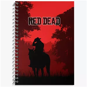 دفتر زبان سه خط 50 برگ خندالو طرح رد دد (Red Dead)