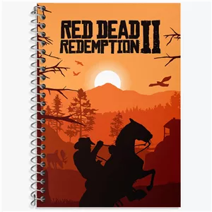دفتر زبان دو خط 50 برگ خندالو طرح رد دد (Red Dead)