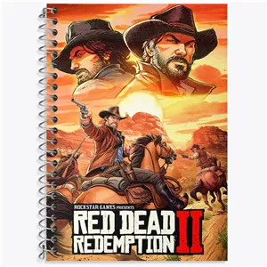 دفتر زبان دو خط 50 برگ خندالو طرح رد دد (Red Dead)