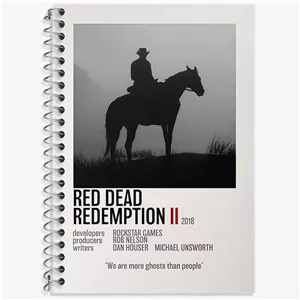 دفتر زبان دو خط 50 برگ خندالو طرح رد دد (Red Dead)