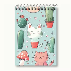 دفتر یادداشت خندالو طرح گربه و کاکتوس