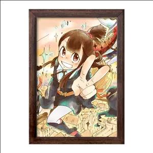 تابلو خندالو طرح اکو انیمه جادوگران کوچک Little Witch Academia فریم چوب سوخته