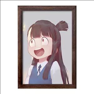تابلو خندالو طرح اکو انیمه جادوگران کوچک Little Witch Academia فریم چوب سوخته