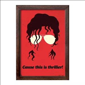 تابلو خندالو طرح مایکل جکسون Michael Jackson فریم چوب سوخته