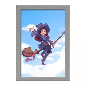 تابلو خندالو طرح اکو انیمه جادوگران کوچک Little Witch Academia فریم طوسی تیره