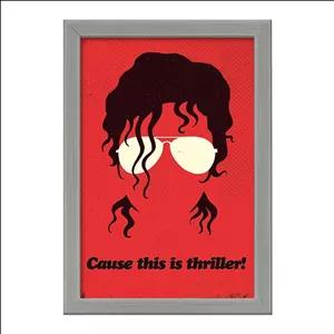 تابلو خندالو طرح مایکل جکسون Michael Jackson فریم طوسی تیره