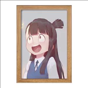 تابلو خندالو طرح اکو انیمه جادوگران کوچک Little Witch Academia فریم چوب تیره