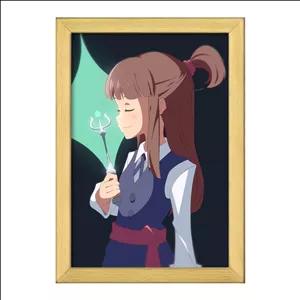تابلو خندالو طرح اکو انیمه جادوگران کوچک Little Witch Academia فریم طلایی