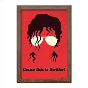 تابلو خندالو طرح مایکل جکسون Michael Jackson فریم چوب فندقی