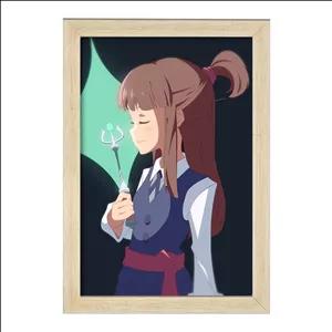 تابلو خندالو طرح اکو انیمه جادوگران کوچک Little Witch Academia فریم چوب خودرنگ