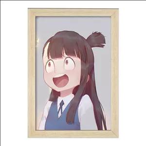 تابلو خندالو طرح اکو انیمه جادوگران کوچک Little Witch Academia فریم چوب خودرنگ