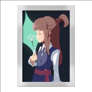 تابلو خندالو طرح اکو انیمه جادوگران کوچک Little Witch Academia فریم نقره ای