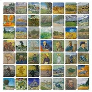 مگنت مربعی خندالو طرح نقاشی های ونسان ونگوگ