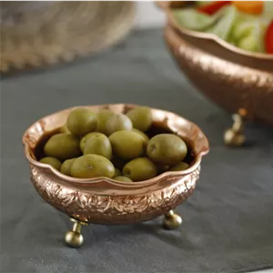 کاسه مسی قرمز سه پایه