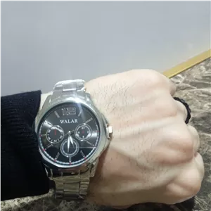 ساعت مردانه والار استیل نقره ای صفحه مشکی