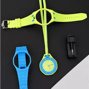 ساعت اسپرت سواچ پیگه AP × Swatch Royal Pop (ZZ) فول پک آبی سبز